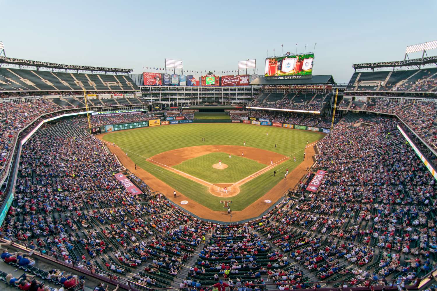 Baseball game at Globe Life Park, Arlington, Texas